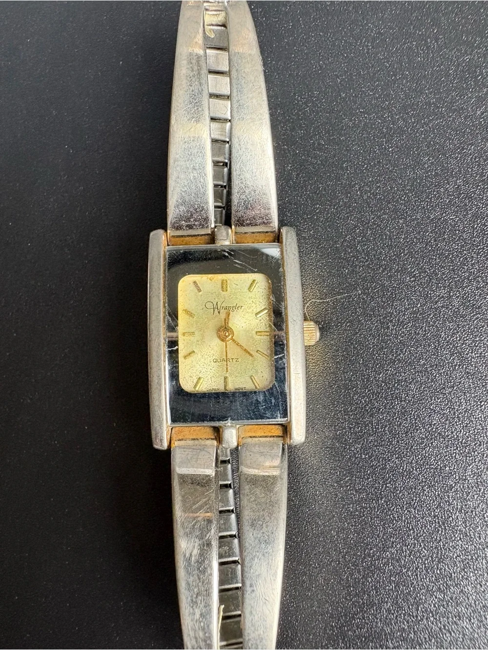 Wrangler Two-Tone Silver and Gold Rectangular Women’s Bracelet Watch
